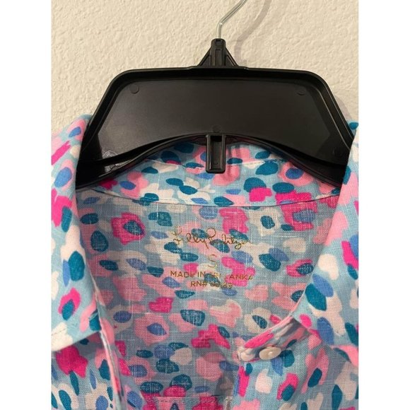 Lilly Pulitzer Linen Sea View Top Size S - Picture 3 of 6